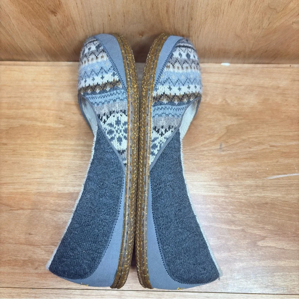 SmartWool Womens 10 Morning Ballet Flats Shoes Outdoor Slippers Gray Wool